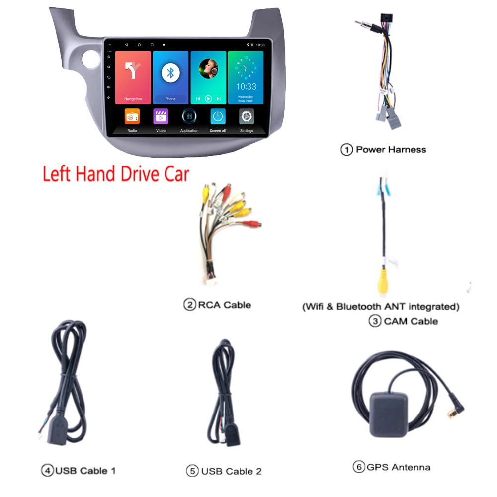 2 din 10 1 &quotАвтомобильный мультимедийный плеер Android WIFI GPS Авторадио для HONDA FIT JAZZ 2007