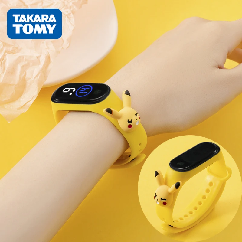 Часы TAKARA TOMY Покемон цифровые Аниме Пикачу Кукла детские электронные браслет