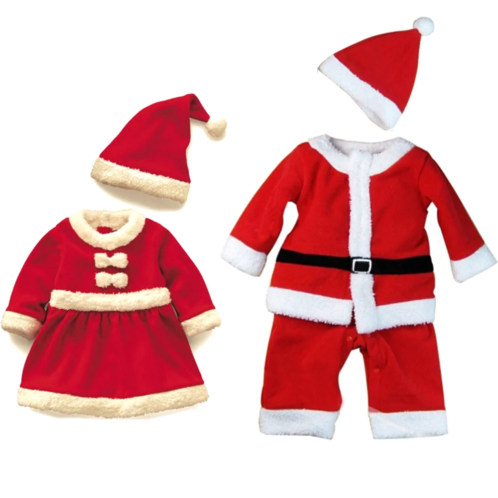 

Children Christmas Costumes Kids Santa Claus Cosplay Boys Girls Baby Carnival Party New Year Suit Red Dress Set For 2-15 Years