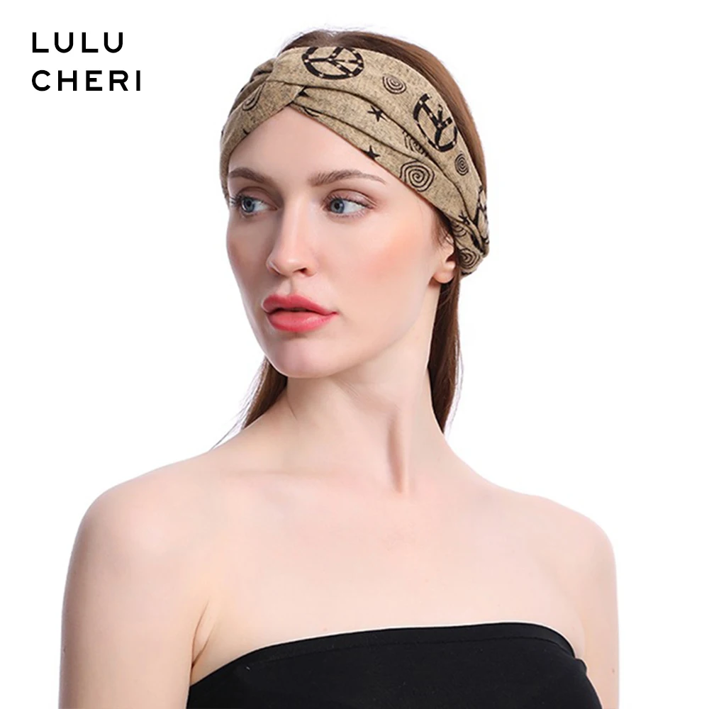 Женские резинки для волос Hippie винтажные бандажные йоги в стиле ретро с принтом