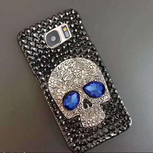 

Skull Luxury Cute Phone Case For HUAWEI P30 P40 Pro Lite Bumper Nova 4e 6 5G Glitter Diamond Silicone Cover