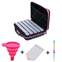 80 bottles diamond painting box tool container storage box carry case holder hand bag zipper design shockproof durable