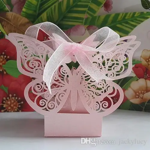 

New Arrival Butterfly Hollow Paper Candy Boxes Gift Bags DIY Wedding Favor Baby Shower Boxes For Wedding Decoration Supplies