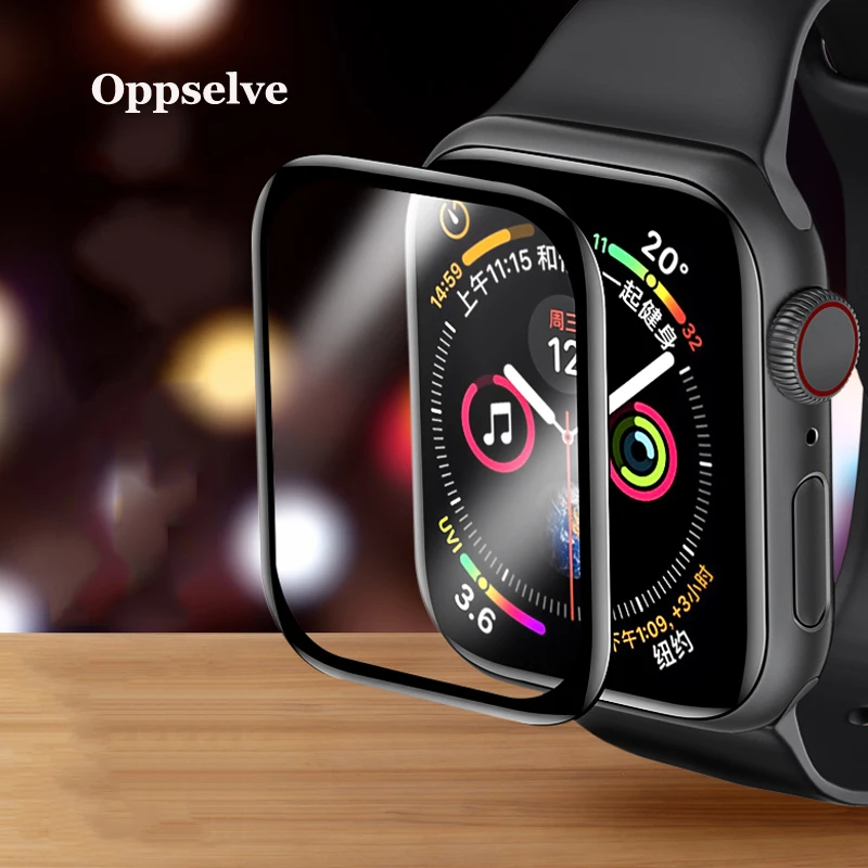 Защитное стекло для Apple Watch закаленное с мягкими краями 4 5 3 2 1 3D 38 мм 42 40 44 |