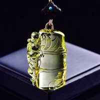 natural yellow citrine quartz bamboo pendant 593819mm brazil women jewelry clear citrine beads necklace aaaaa