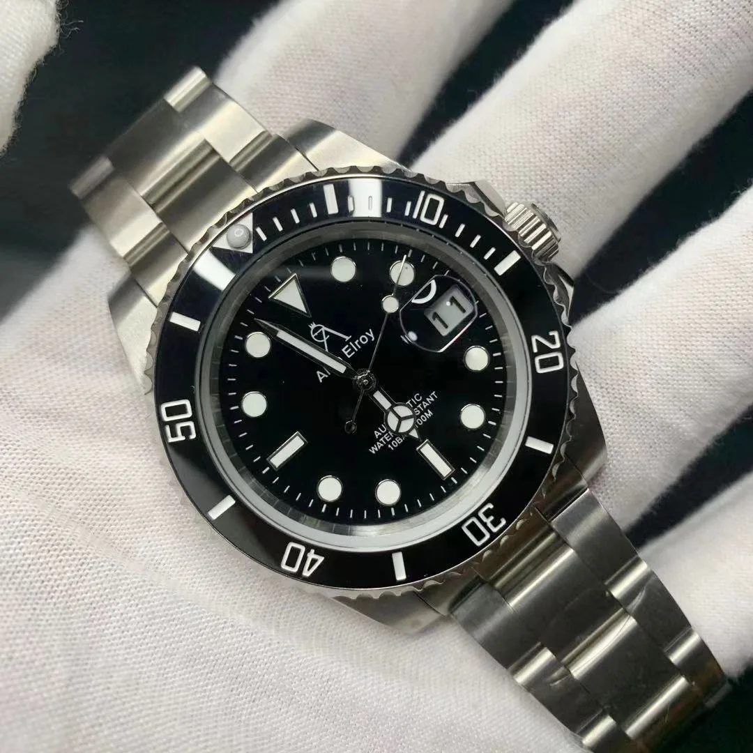 

Limited sale black ceramic bezel black dial mechanical luminous ceramic sapphire men's watch 40mm
