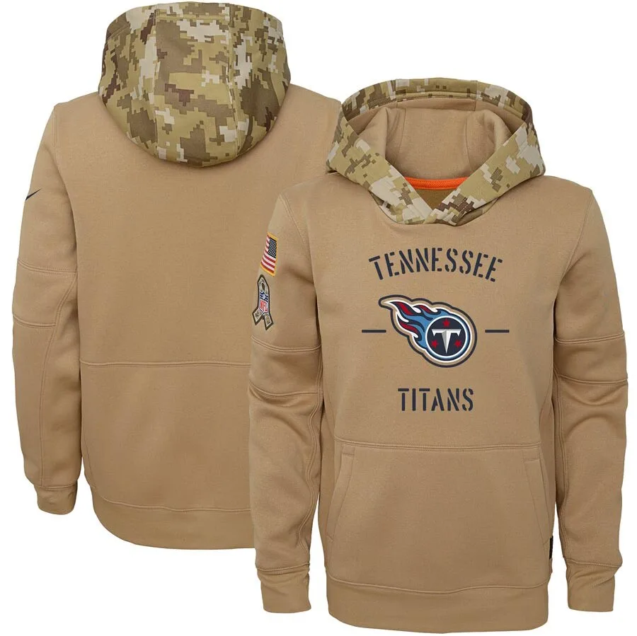 

Tennessee Youth Salute to Service Titans Khaki Therma Pullover Hoodie