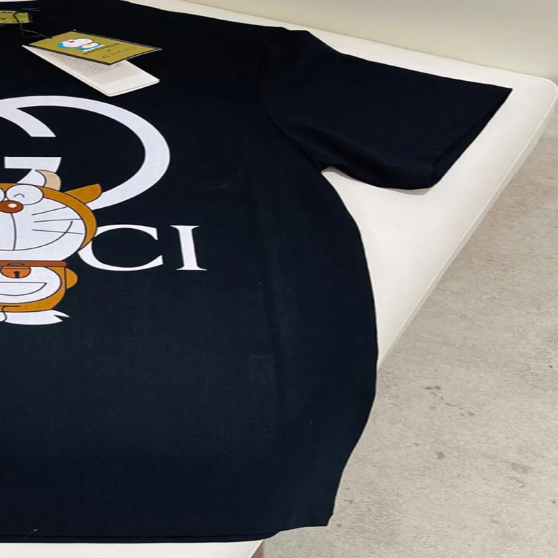 

Summer Fashion Classic Letter Print Casual Versatile Cotton Round Neck Short Sleeve Loose Comfortable T-shirt Unisex black100017