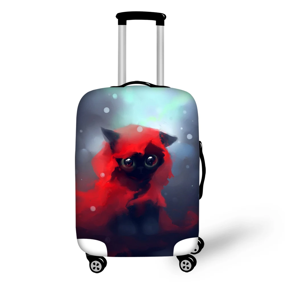 HaoYun Suitcase Protector Cover Fantasy Cat Pattern Elastic Dustproof Luggage Cover Kawaii Animal Waterproof Luggage Accessories