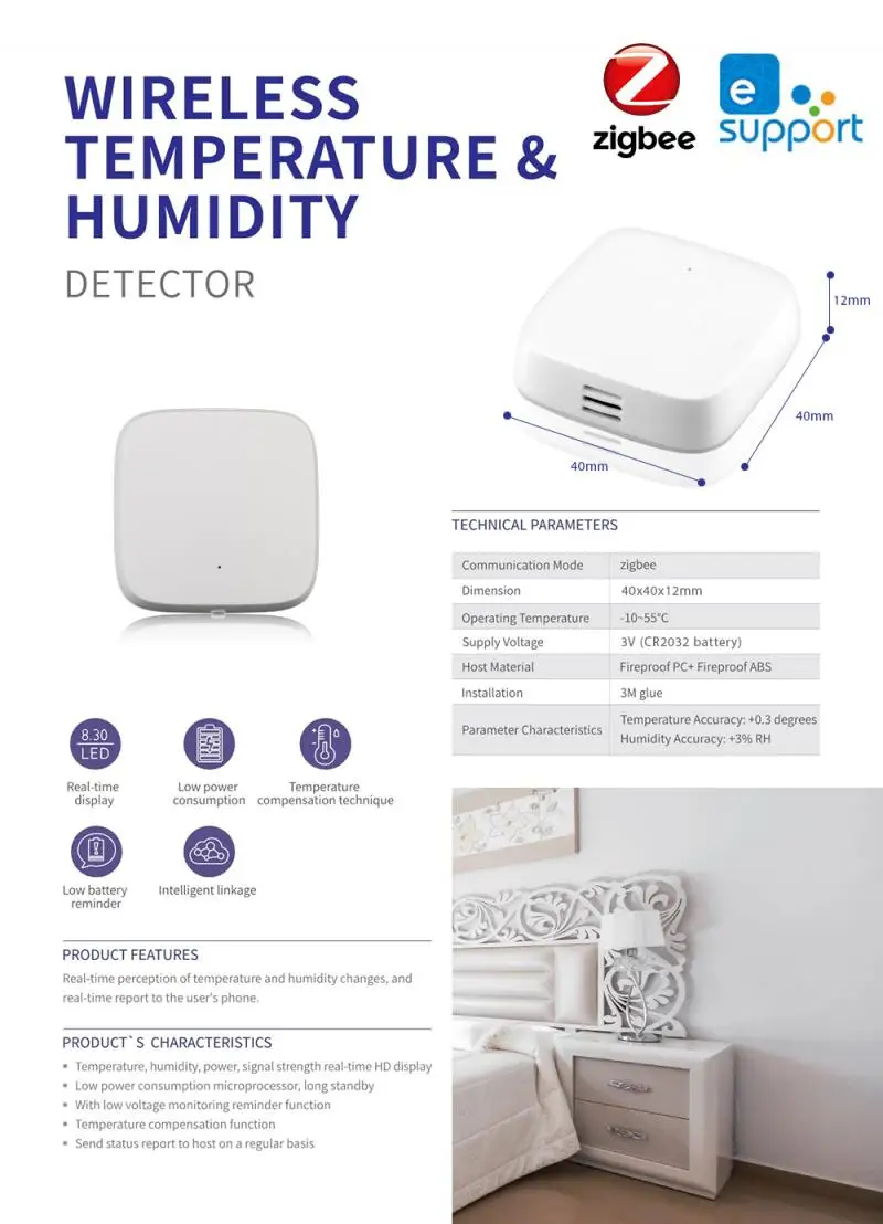 

EWelink Temperature and Humidity Detector Smart Home Zigbee EWelink Temperature and Humidity Sensor Smart Remote Control