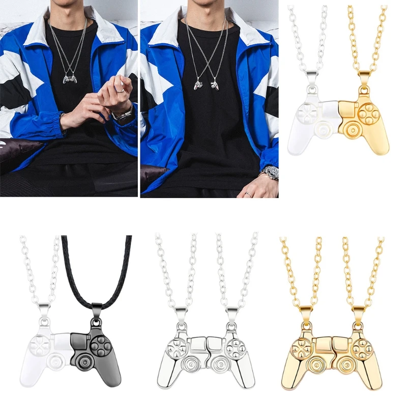 2pcs/Set Magnetic Game Controller Couple Necklace with Gold/Silver Color PS4 Console Pendant Valentine's Day Gift | Украшения и
