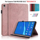 Планшет Funda для Lenovo Tab M10 HD чехол 10 1 дюйм с тиснением и изображением дерева чехол-портмоне с откидной крышкой чехол для планшета Lenovo Tab M10 HD TB X306F X306 2nd Gen чехол