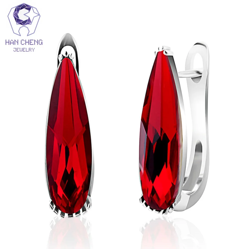 Новые модные роскошные серьги HanCheng с медным покрытием гвоздики искусственным
