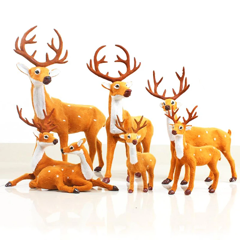 

Simulation Christmas Deer Reindeer Elk Doll Home Garden Miniatures Decoration