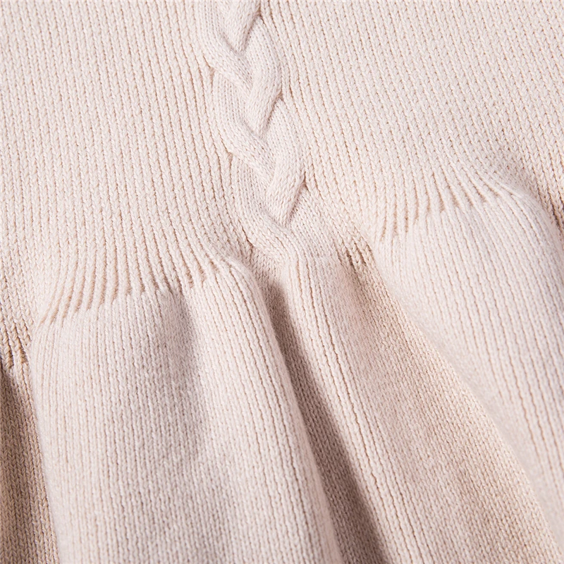 Вязаное платье-свитер для девочек вязаное крючком платье принцессы Осень-зима 2019