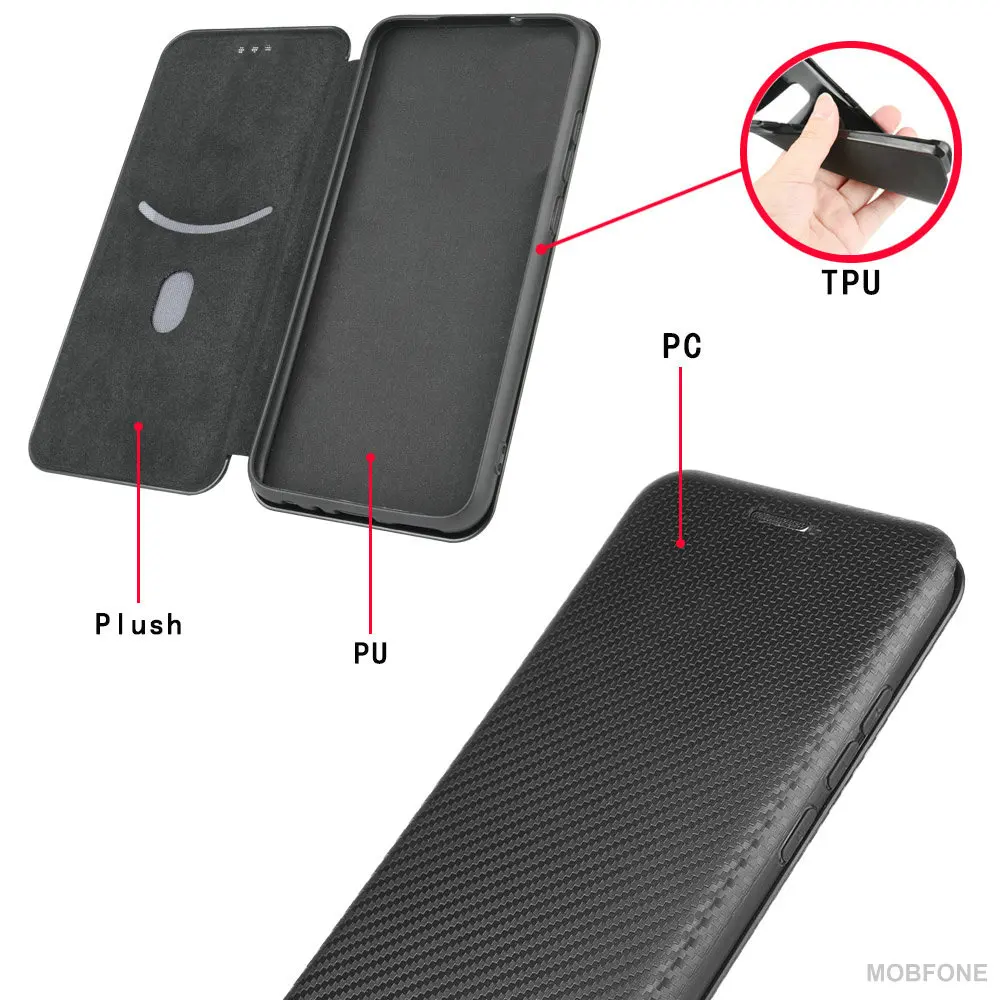 rog phone 5 carbon fiber leather case rog phone 3 zs661ks business wallet flip stand cover rog phone 2 zs660kl bags bumper etui free global shipping