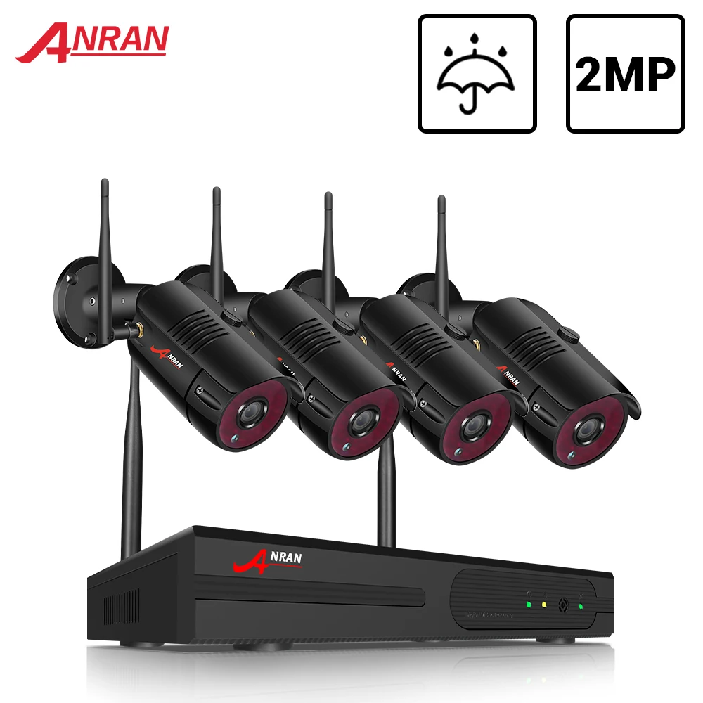 ANRAN cctv 2MP система безопасности комплект беспроводная видеонаблюдения
