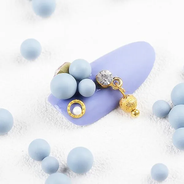 30pcs Colorful Seashell Pearl Nail Rhinestone Matte Bead Matte Resin Rubber Ball Multi-size 3D Manicure Nail Art Decoration - Цвет: 6