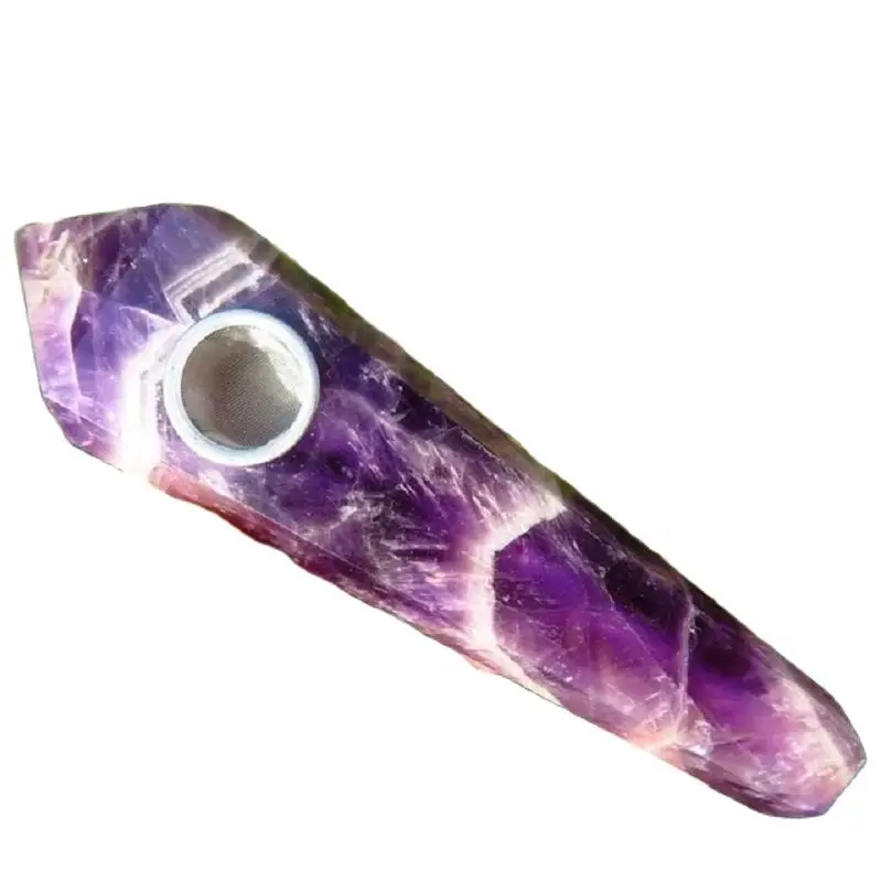 1 натуральная кварцевая дымовая трубка с фиолетовым кристаллом |