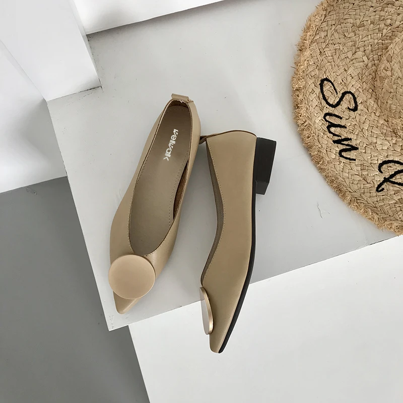 Дизайнерская обувь на плоской подошве женские балетки Модные в Корейском стиле