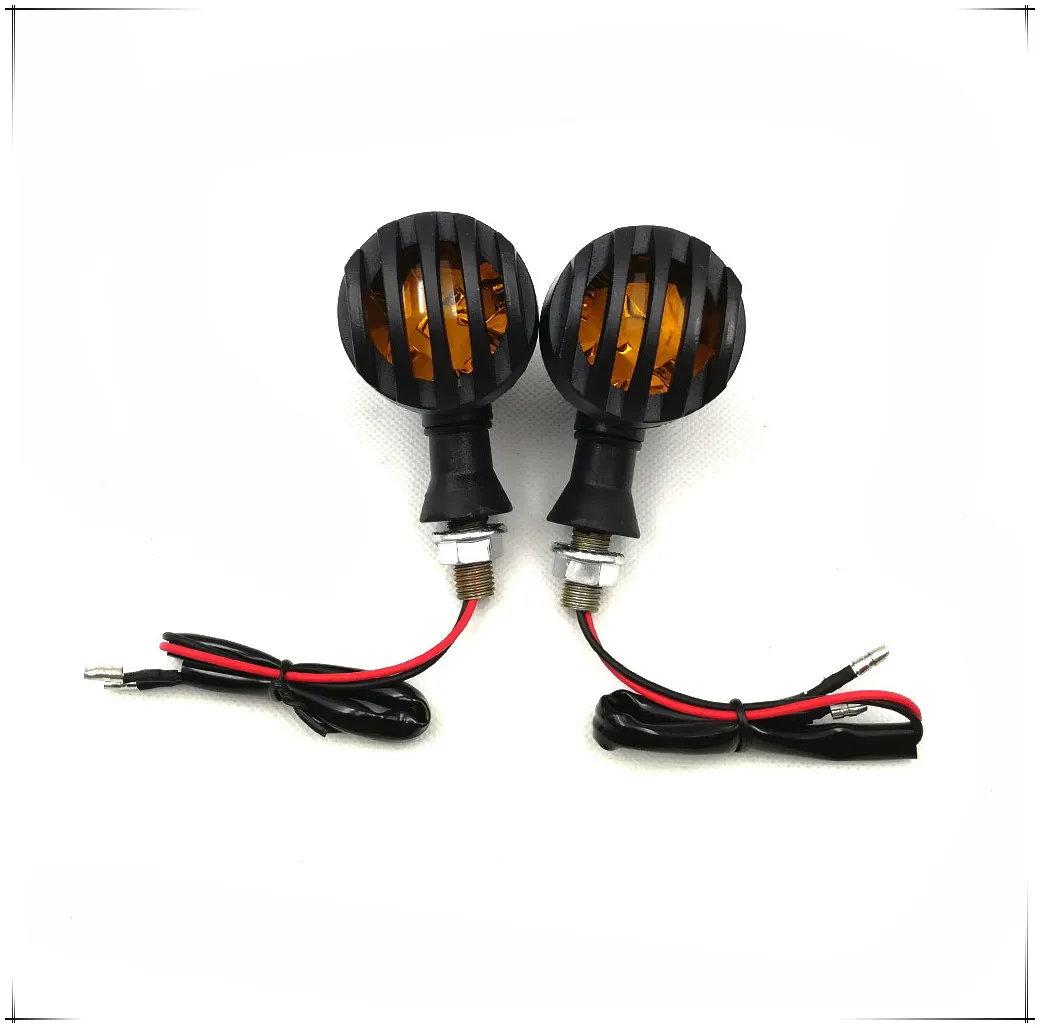 4 шт. мотоциклетная лампа в стиле ретро черная с грилем пуля янтарная мигалка