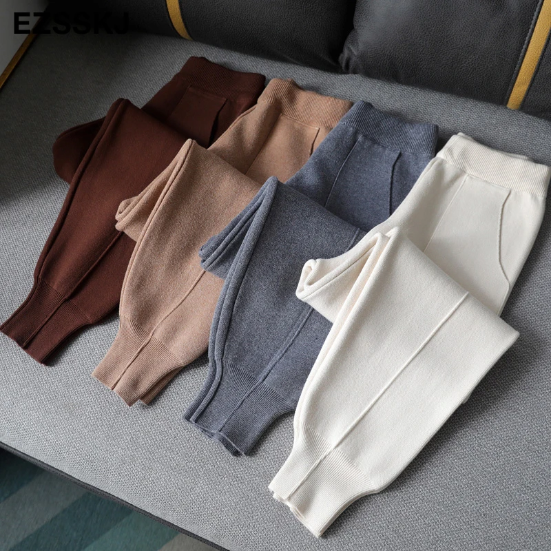 Шикарные осенне-зимние шикарные шаровары женские свободные брюки удобные