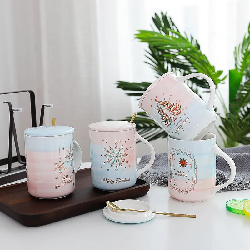 Креативная Скандинавская Рождественская керамическая кружка со снежинками