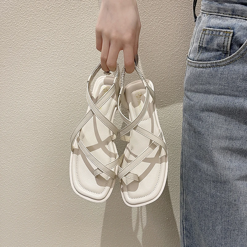 

Block Heels Clear Sandals Female Shoe All-Match 2021 Women's Flip Flops Platform Chunky Girls Gladiator Comfort New Beige Fashio