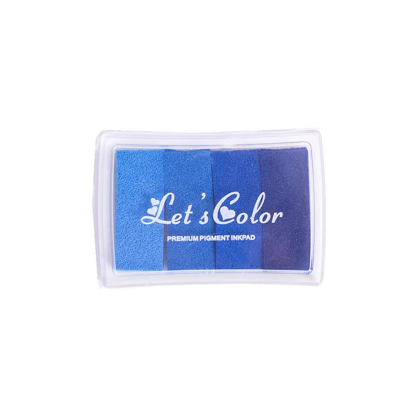 Blue DIY Creative Big Ink pad tool 6 Colors set Gradients Rubber Roller Self-Inking Stamps for Scrapbooking/Card making Decorations - Color: Blue