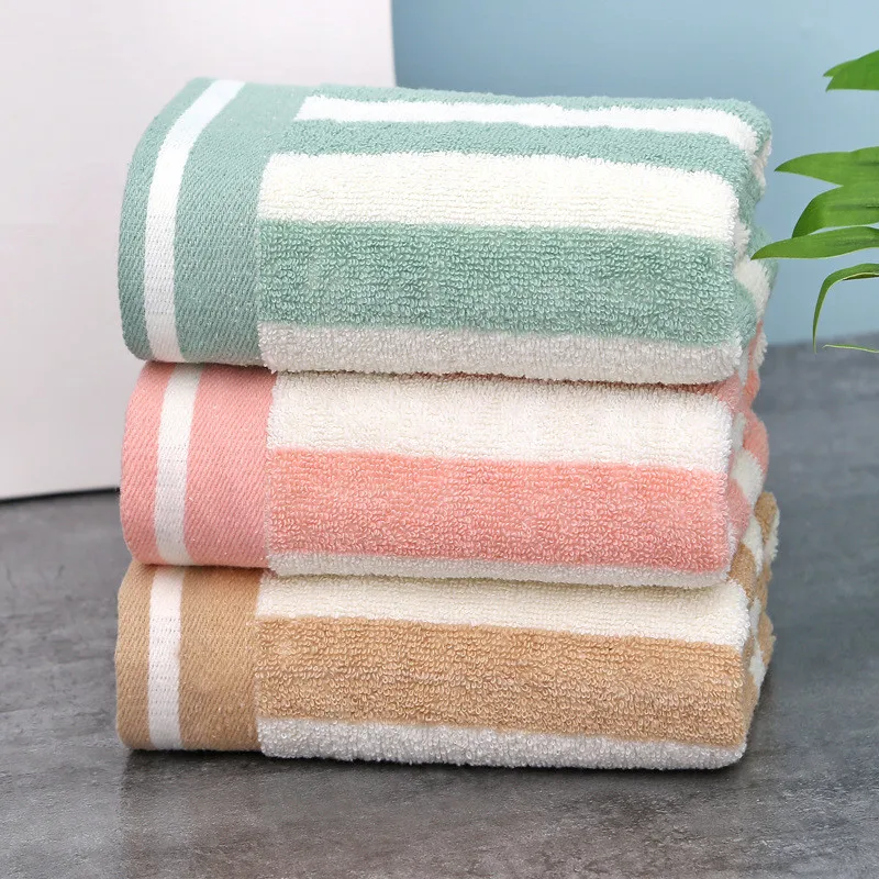 

Cotton Striped Towel Universal Water-absorbent Sweat-absorbent Face Towel Bathroom Dry Towel 34*73cm Hair Towel Hand Towel