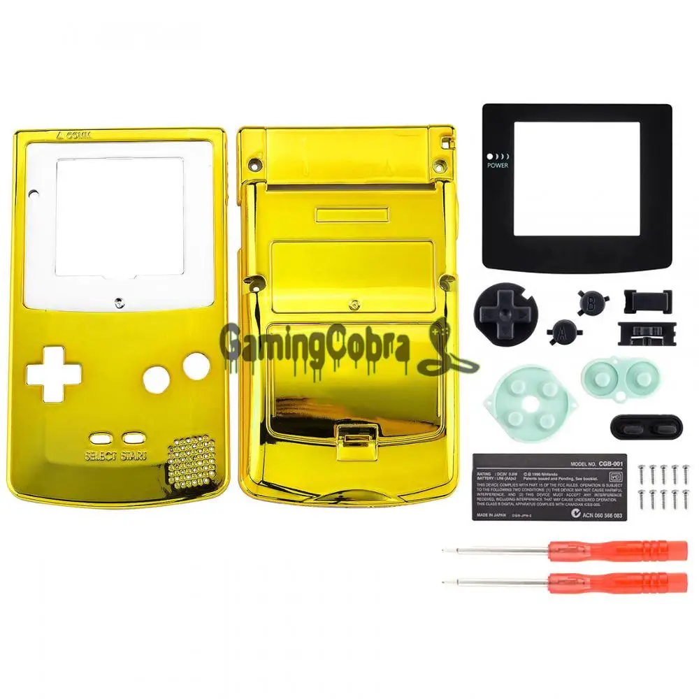 Хромированный Золотой GBC сменный корпус с полным корпусом кнопками Набор