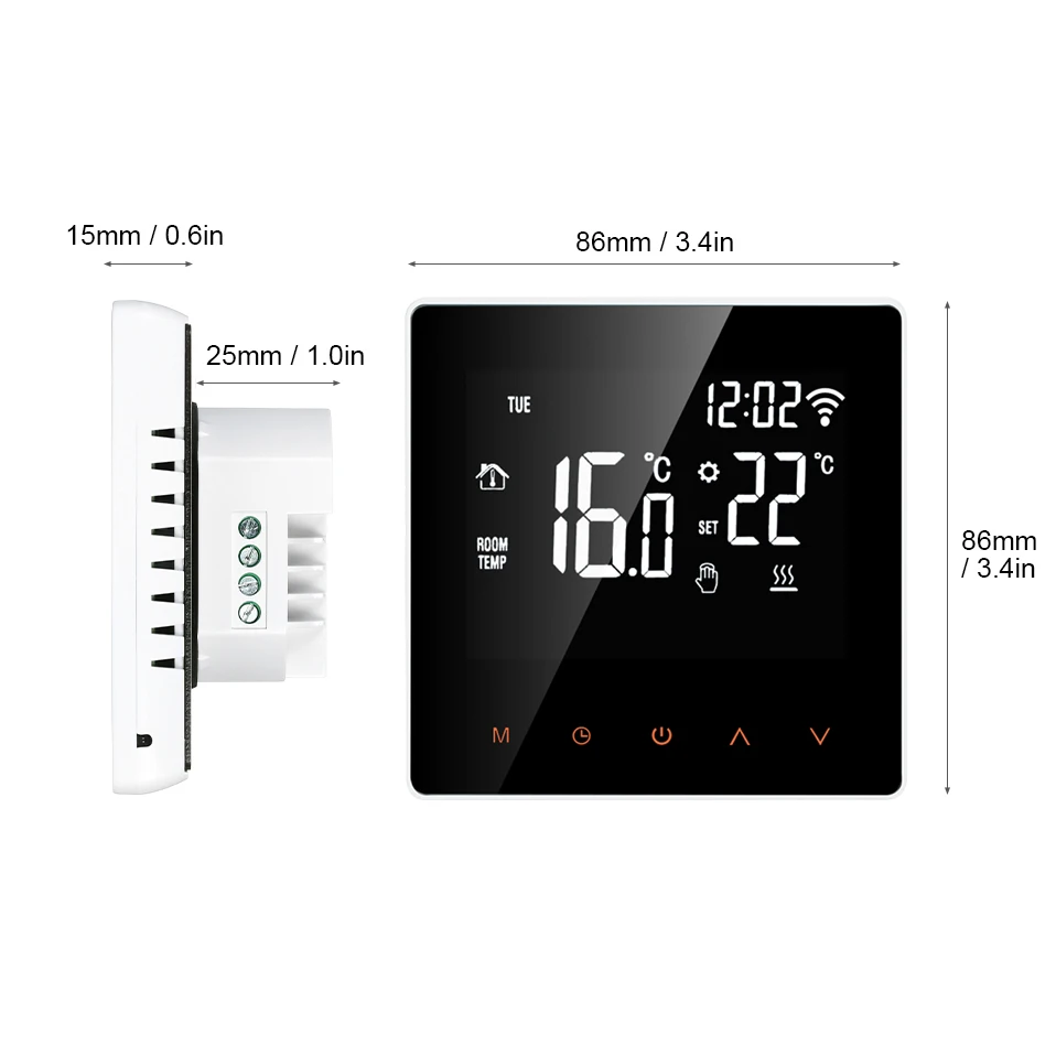 Умный термостат AVATTO Tuya Zigbee регулятор температуры водный/Электрический нагрев со