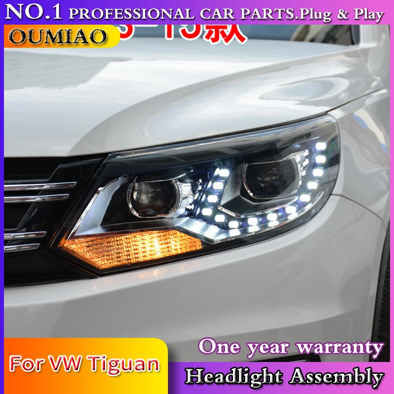 

car accessories for VW Tiguan Headlights 2013 New Tiguan LED Headlight LED DRL Bi Xenon Lens Headlight High Low Beam Parking