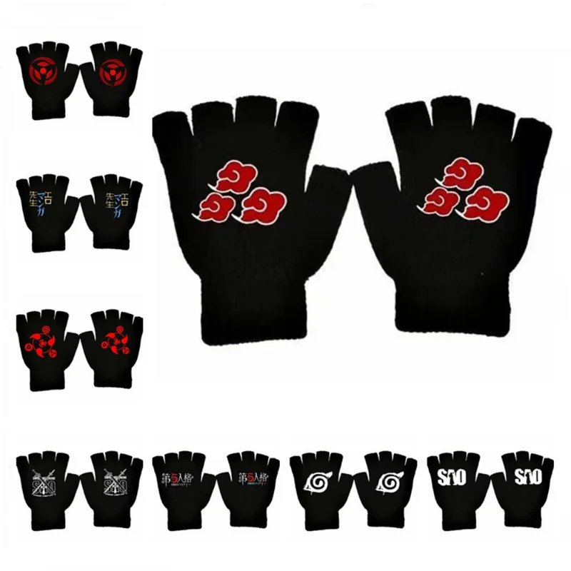 Купи Animation surrounding gloves Computer typing warm half finger gloves Couples gloves Anime Ninja Cosplay half-finger Gloves за 115 рублей в магазине AliExpress