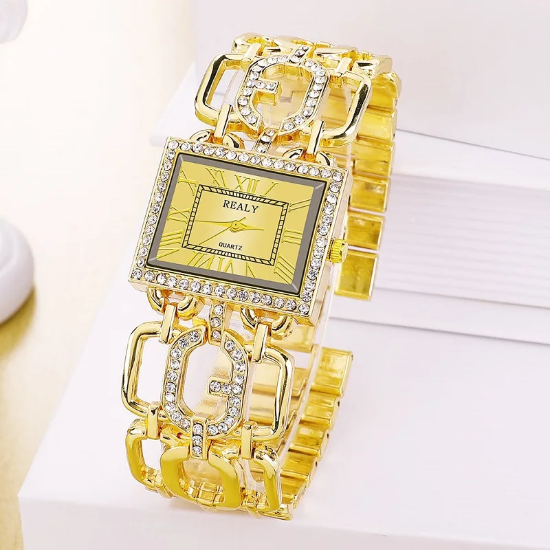 Высококачественные женские часы рифленая нержавеющая сталь стальная полоса