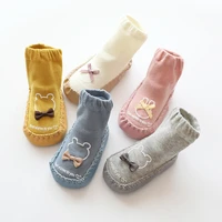 2021 leather socks and shoes for babies new non slip socks with cartoons for children from 0 3 years old toddler floor socks