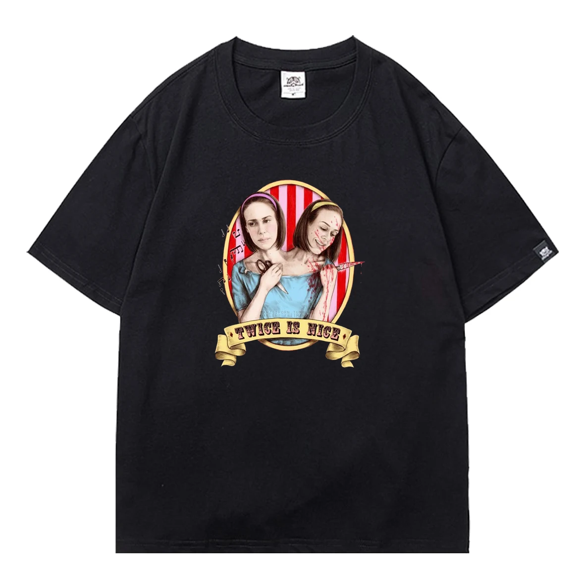 

2021 American Horror Story 1984 Letter Print Mens Punk Men T-shirt Boys Harajuku Streetwear Summer Tops & Tee Oversized T-shirt