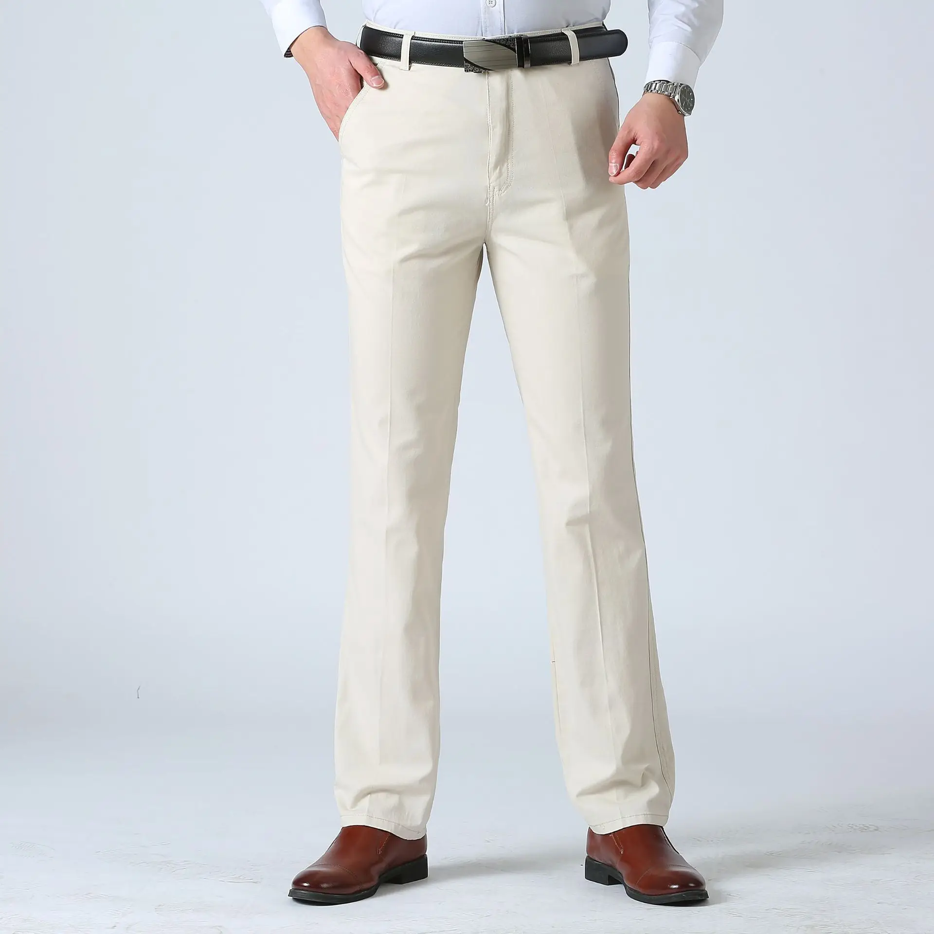 Летний деловой мужской костюм брюки из хлопка удобные модные повседневные