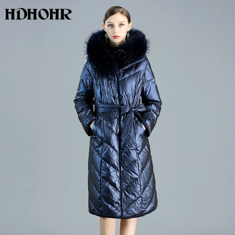 HDHOHR 2020 настоящая шуба из натуральной норки с пухом двухсторонняя одежда женская