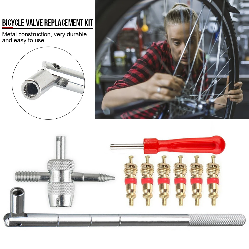 

1 Set 4 In 1 Bike Bicycle Valve Core Pull Valve Tool Valve Replacement Kit Core Tool Bike Accessories
