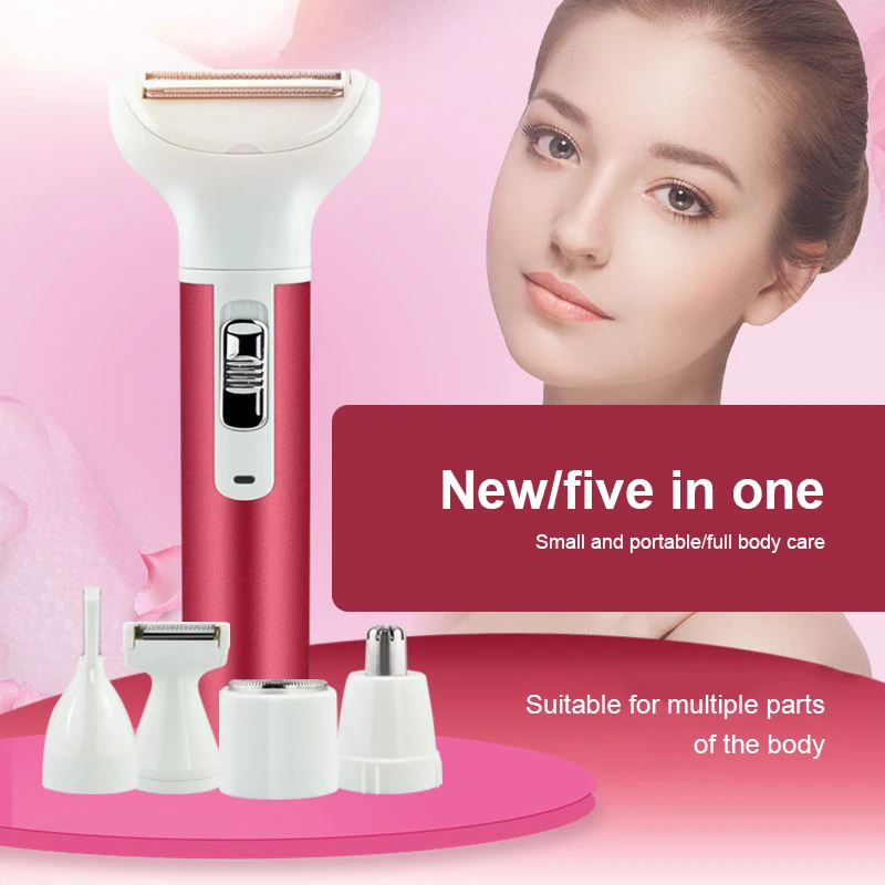 5 In 1 Women Shaver Painless Hair Removal Epilator Shaving Safety Charging Stripper Electric Razor Body Eyebrow Repair | Красота и