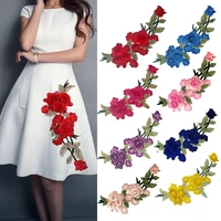 3d embroidery flower patches patching accessory iron on sew on repair jeans elbow knee back patch for clothes stickers decor