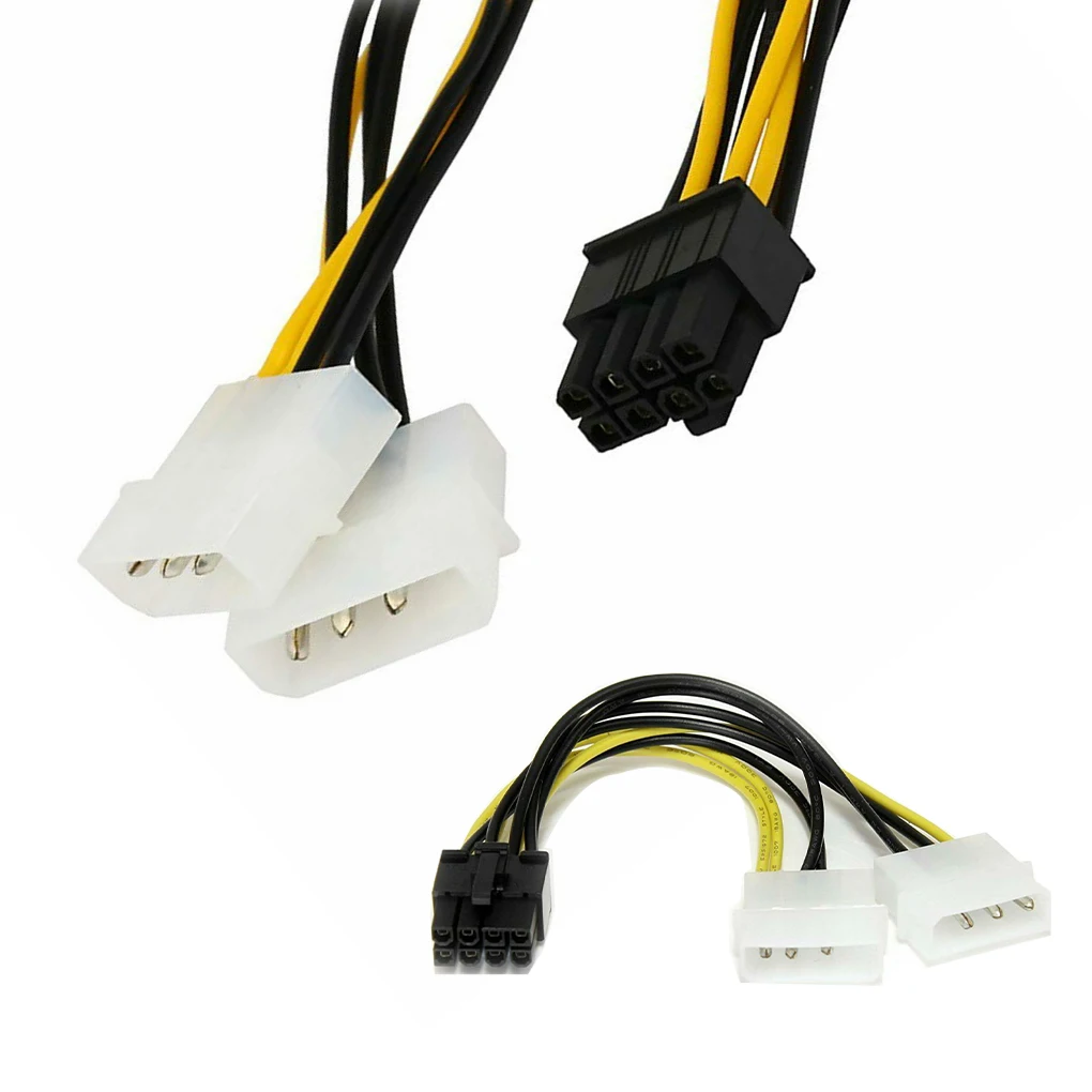 100 шт. двойной Molex LP4 4 Pin до 8 pci Express адаптер конвертер Мощность проволочный канат