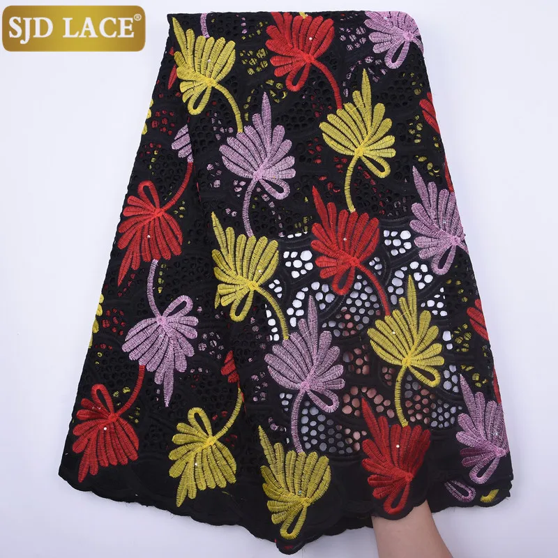 SJD кружева АФРИКАНСКАЯ кружевная ткань вышивка люверсы отверстия швейцарская