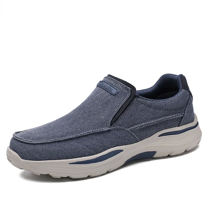 

New Men's Canvas Casual Shoes Slip-On Clunky Sneaker For Men Fashion Thick-Soled Dad Shoes Platform Sneakers Big Size2021