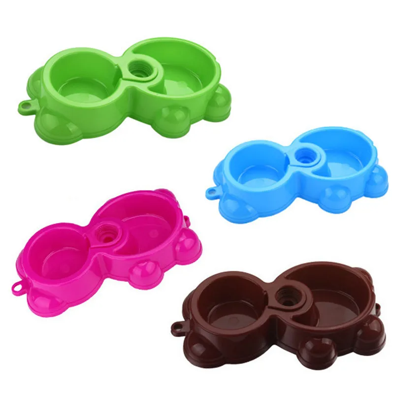 Лидер продаж! Блюдо кормушка для воды и корма фонтан медведь двойная миска