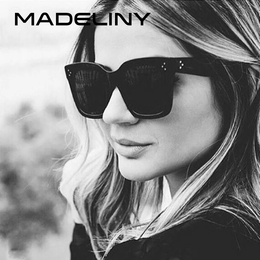 MADELINY, модные солнцезащитные очки, для женщин, Ретро стиль, фирменный дизайн, квадратные, Роскошные, солнцезащитные очки, большая оправа, оттенки, очки, Oculos, UV400, MA033