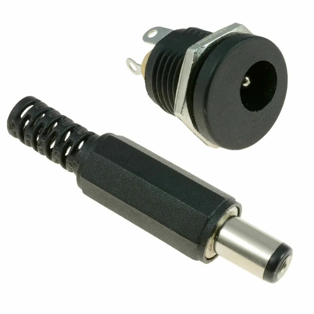 

One Pair Male Female Socket Panel Mount Barrel Jack Plug DC 12V Power Connectors