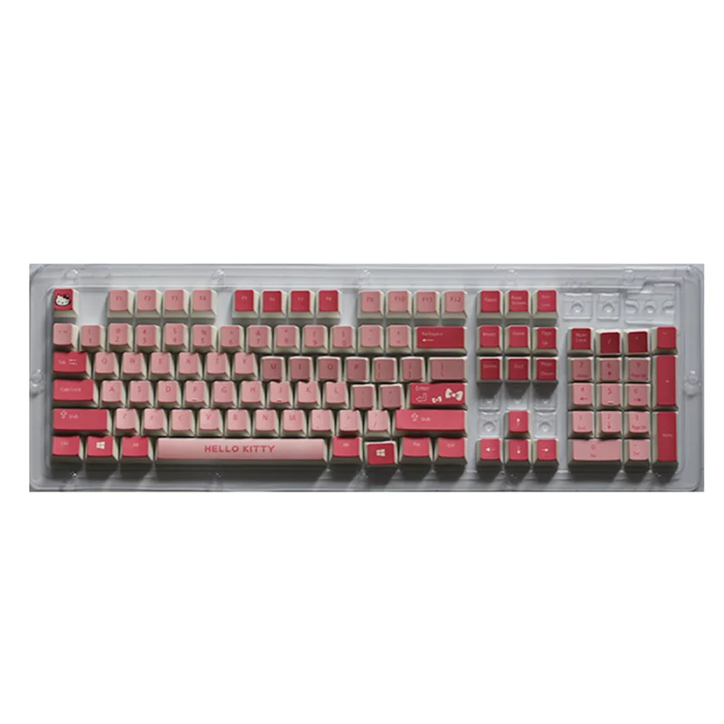 hello kitty PBT сублимационные корейские колпачки для ключей с подсветкой 104 клавиш Cherry Mx переключатели колпачки для ключей съемник для механической клавиатуры - Цвет: hello kitty