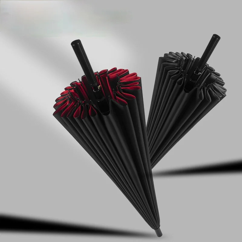 

Складной автоматический зонт для путешествий, черный прочный автомобильный зонтик с длинной ручкой и защитой от ветра, дождевик, DE50Y
